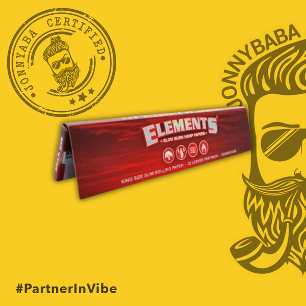 Elements Red King Size Slim Hemp Slow Burning Rolling Papers
