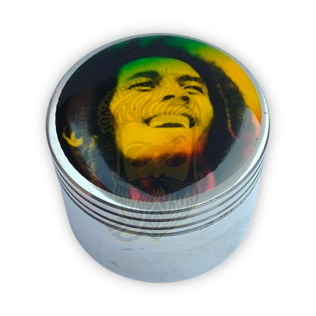 Metal Herb Grinder With 3D Sticker - Bob Marley