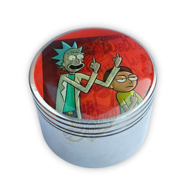 Metal Herb Grinder With 3D Sticker - rick and morty