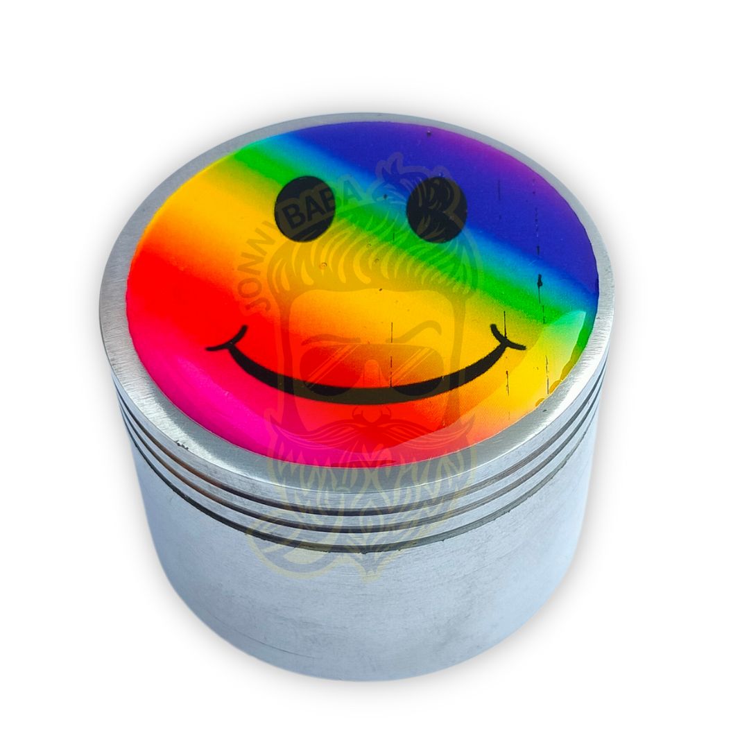 Metal Herb Grinder With 3D Sticker - Smiley