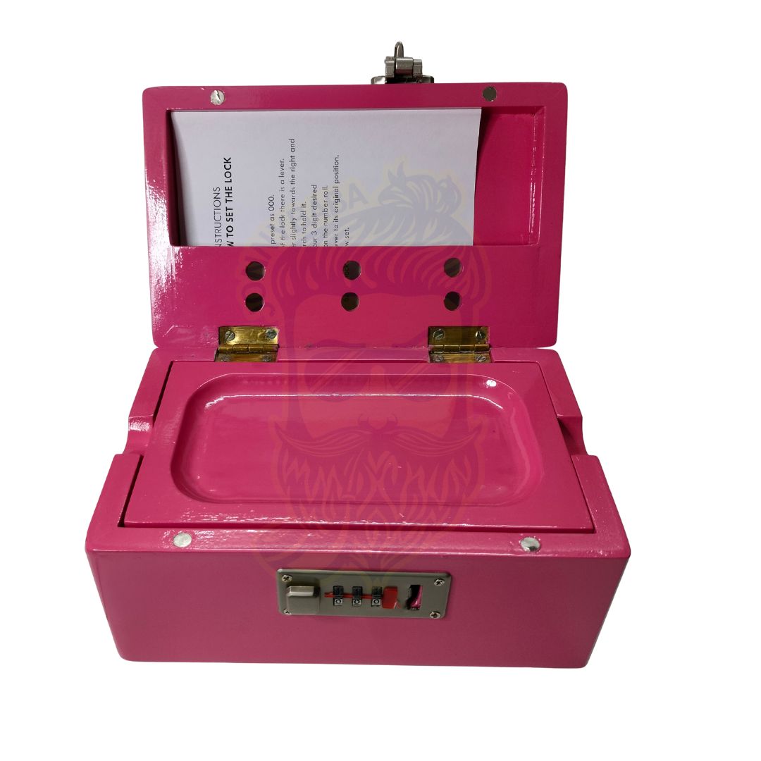 Pink Pearl Wooden Stashbox with Lock - Small