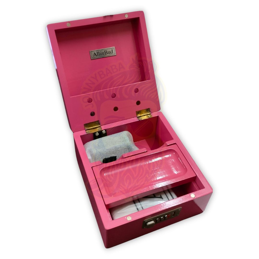 Pink Pearl Wooden secret Stashbox with Lock