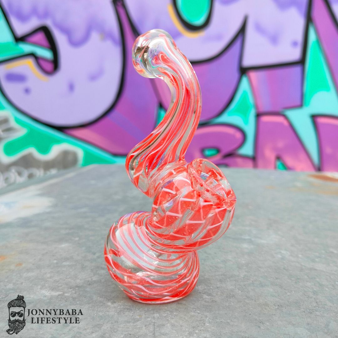 Pocket Glass Bubbler 4 Inches - red