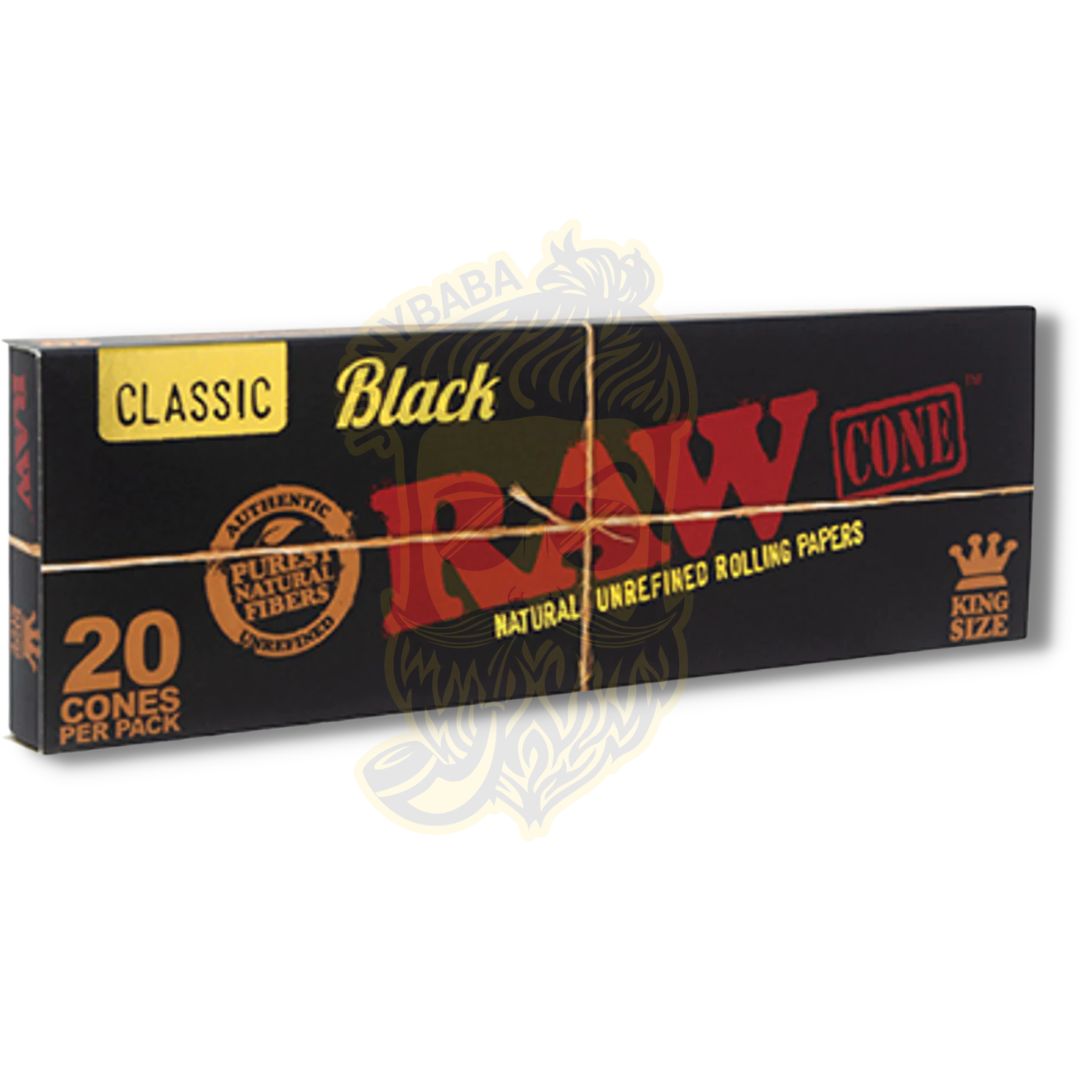 RAW Black Pre-Rolled King Size Cones - Jonnybaba 