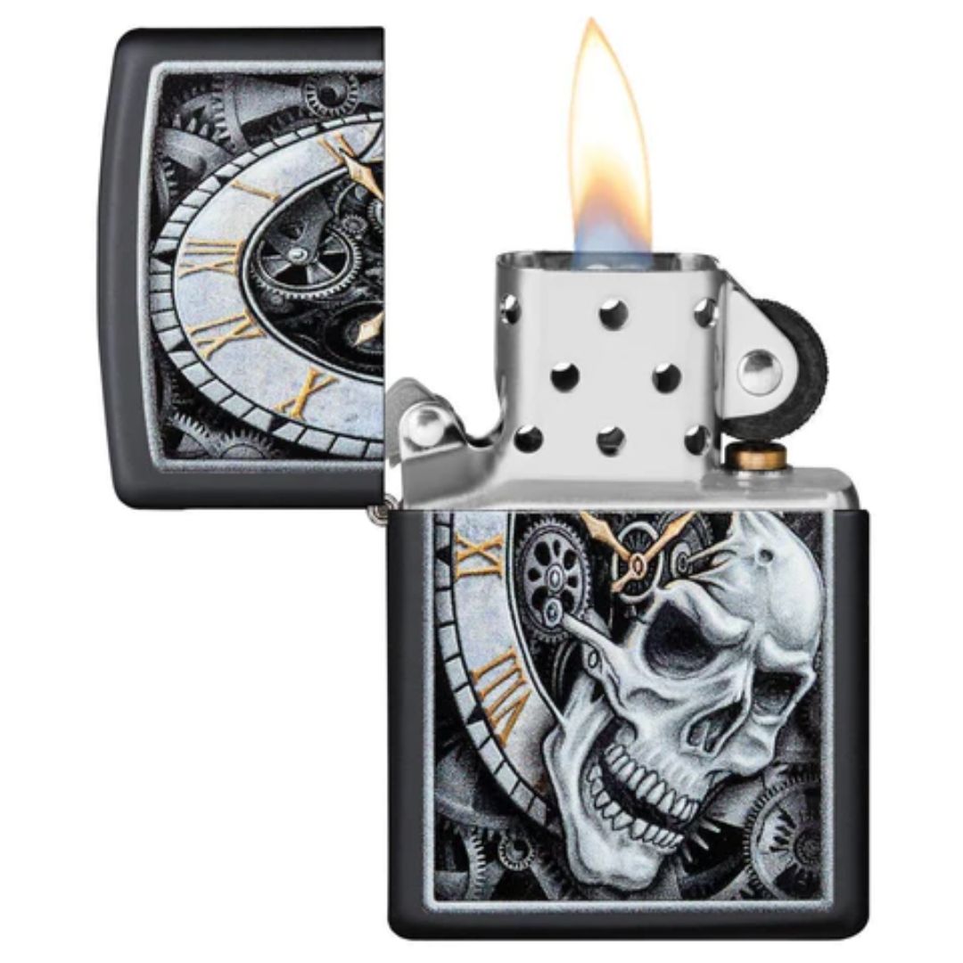 Zippo Skull Clock Lighter 