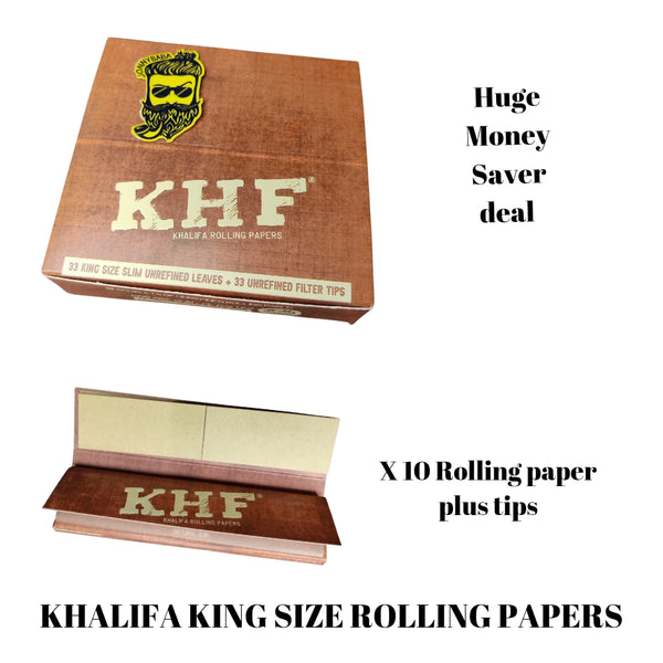 KHF Rolling paper box - Pack of 10 (330 Paper + 330 Tips)
