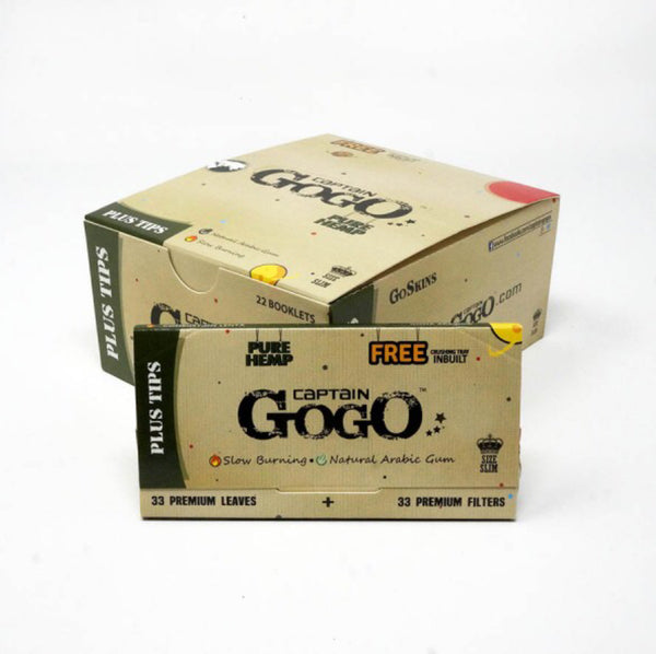 Captain gogo hemp king size rolling paper with tips Available on Jonnybaba lifestyle 