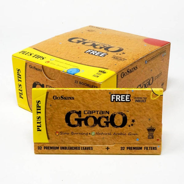 Captain gogo brown rolling paper with tips full box Available on jonnybaba lifestyle 