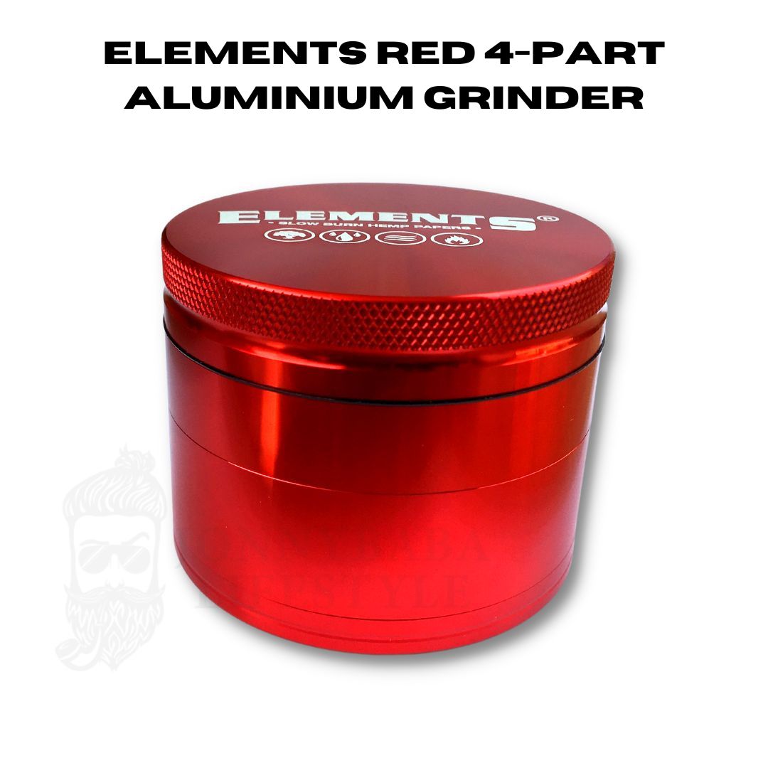 elements red Aluminum grinder now available on jonnybaba lifestyle