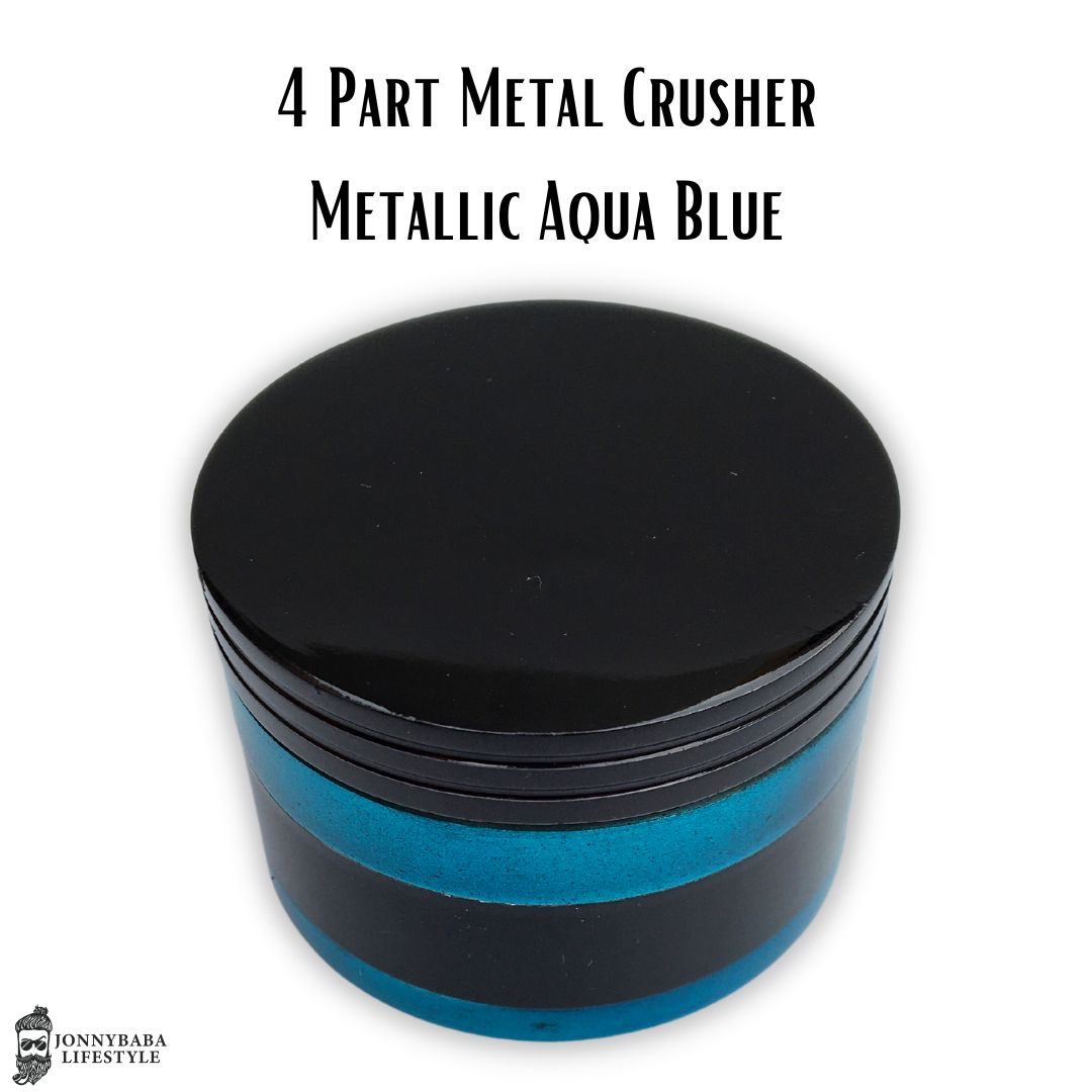 Metallic Aqua Blue Metal Crusher/Grinder ( 4 Part )