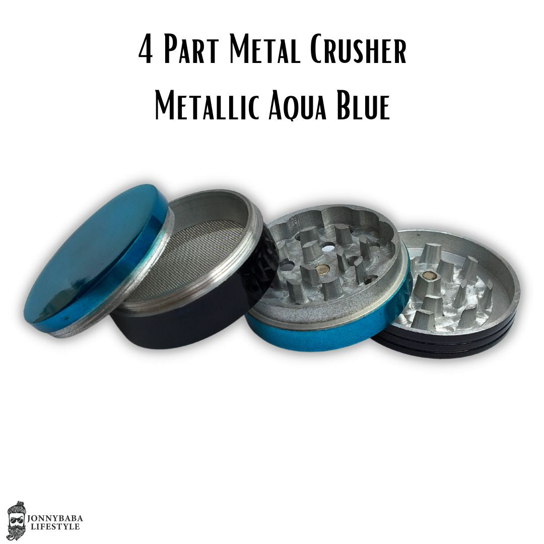 Metallic Aqua Blue Metal Crusher/Grinder ( 4 Part )