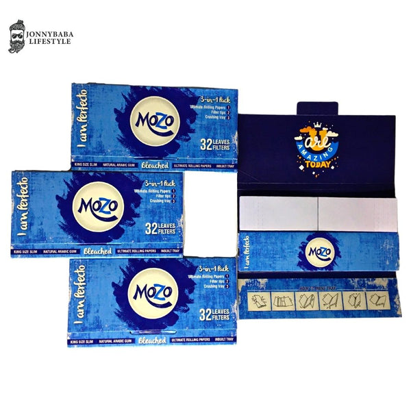 mozo white rolling paper with tips rolling paper combo available on jonnybaba lifestyle