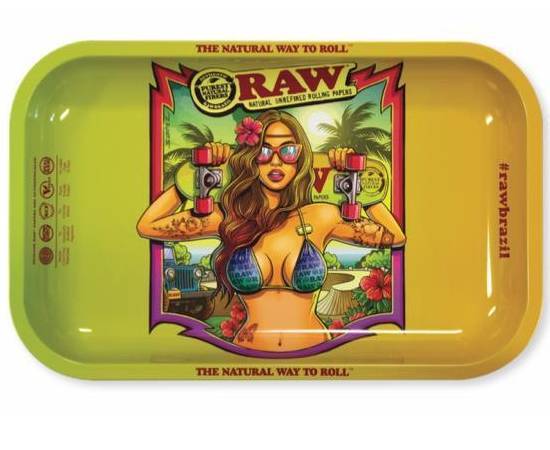 Raw Brazil Girl Rolling Tray - Small