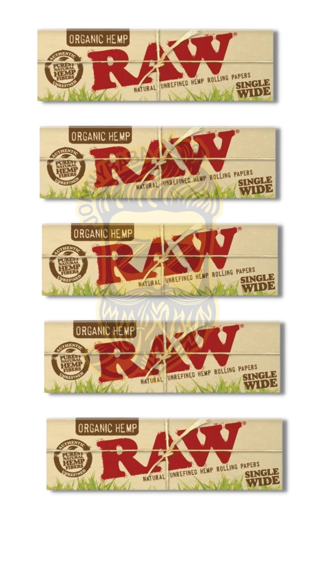 Raw Organic Hemp Single Wide (50 sheets), Pack of 5 - Jonnybaba