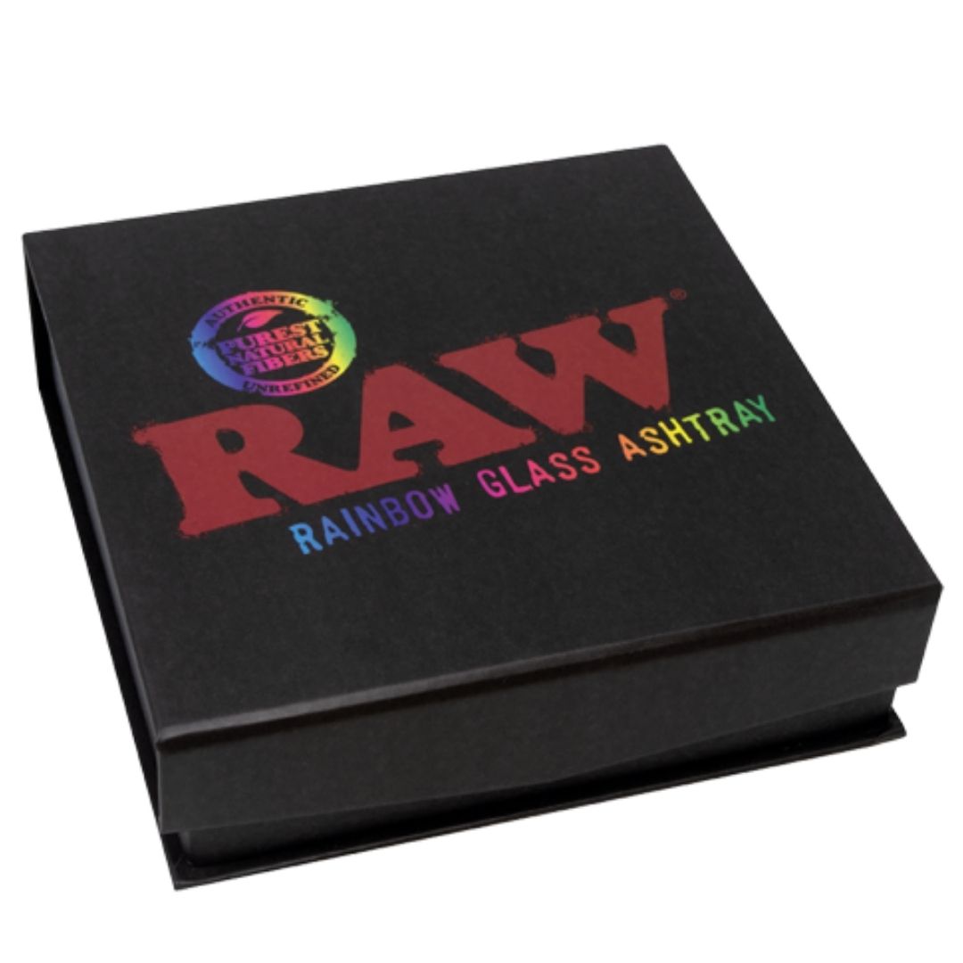 raw rainbow glass ashtray available on jonnybaba lifestyle
