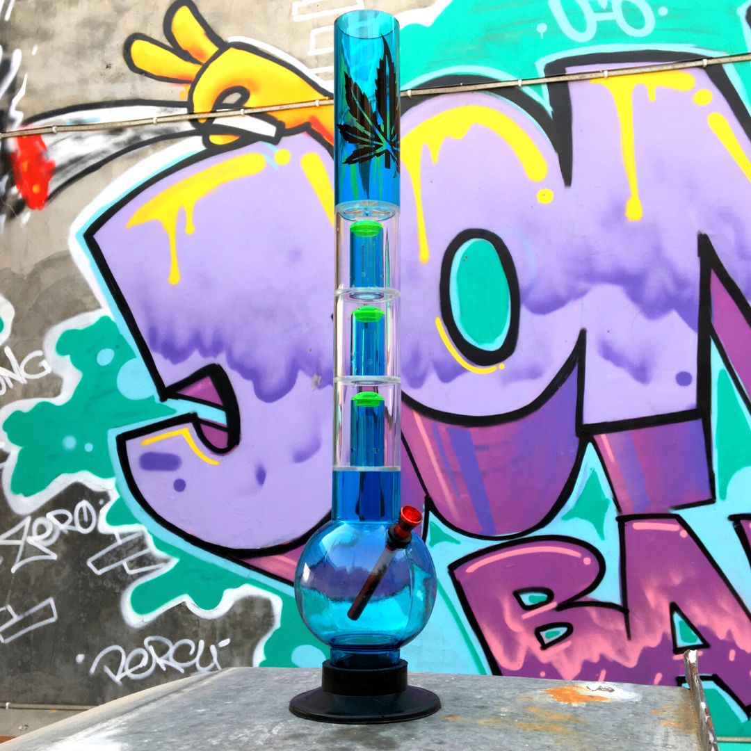 Bluey triple percolator acrylic bong now available on jonnybaba lifestyle