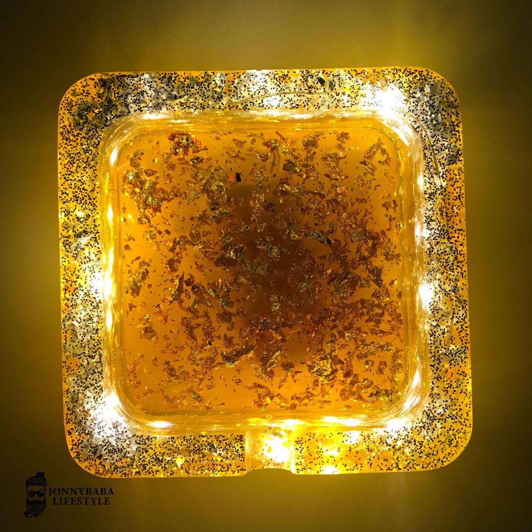 Amber honey LED ashtray now available on Jonnybaba Lifestyle 
