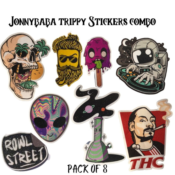 jonnybaba stoner trippy sticker combo