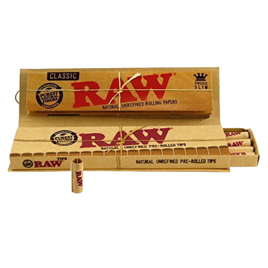Raw classic connoisseur king size with pre rolled tips